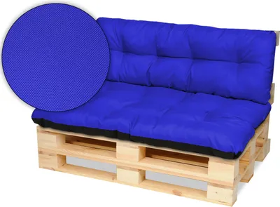 Produktbild von Superkissen24. Palettenkissen Palettenauflagen Sitzkissen - 120x80 cm und Rückenlehne 120x38 cm - Outdoor und Indoor - blau