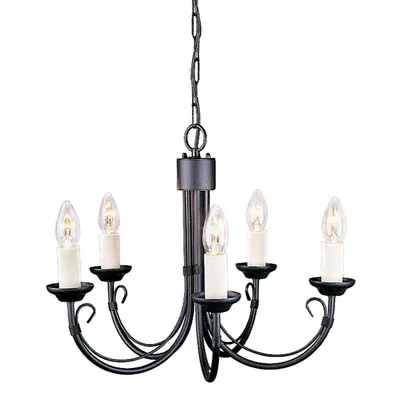Immagine prodotto di Lampadario Chartwell nero 5xE14x60W in metallo, dimensioni: 110,5x47x47 cm, IP20, Elstead