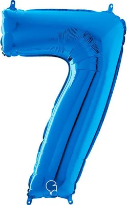 Zdjęcie produktu dla Balon Foliowy Cyfra 7 Niebieski, 66 cm Grabo