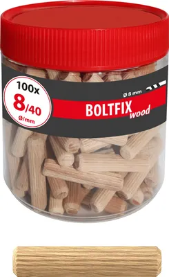 Produktbild von TOX Holzdübel Boltfix wood 8x40 mm, Riffeldübel aus massiver Buche / innen