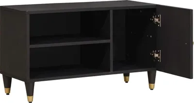 Obrázok produktu pre vidaXL TV skrinka s policou čierna 80 x 33 x 46 cm masívne mangové drevo