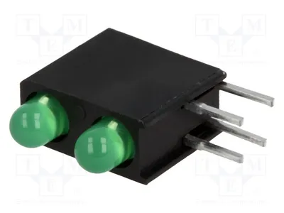 Produktbild von 2x LED 20mA grün 3mm Anz.Dioden: 2 im Gehäuse  Linse: diffus,grün L-7104MD/2GD LED