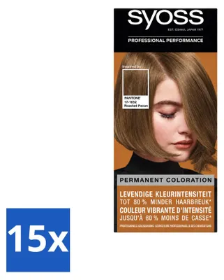 Imagen del producto de 15 tintes para el cabello Syoss Pantone, color 6-66 (Roasted Pecan) - Paquete económico - 15 unidades