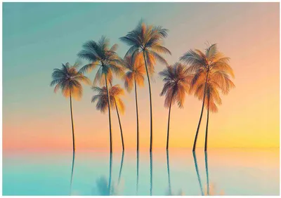 Produktbild von Fototapete Palmen Meer Ozean Hawaii - 300x210 cm - inklusive kleister - Vlies Tapete - Vliestapete Wohnzimmer Schlafzimmer Küche Modern Wandtapete
