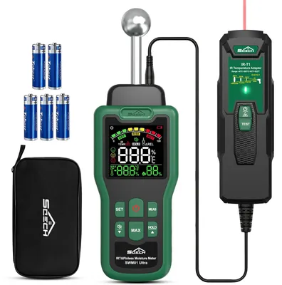 Feuchtigkeitsmessgerät mit IR-Thermometer, für Wände & Holz