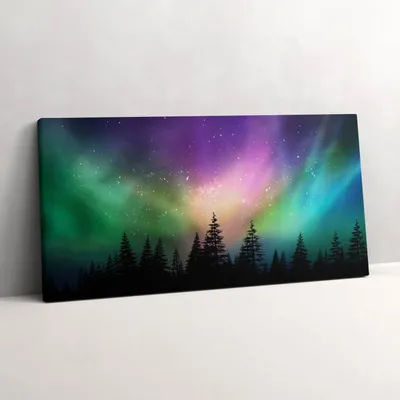 Produktbild von Nordlicht – Leinwandbild Wandbild – 140x70 cm – Leinwandbilder – Wandbilder – Schlafzimmer – Flur