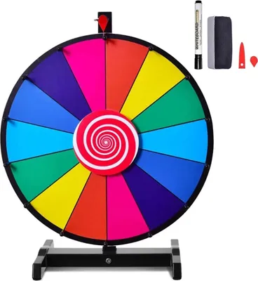 Produktbild von Glücksrad - Spiel- und Tombolarad - Mit Stift und Radierer - Für Wortspiele - Kindgerecht - Mehrfarbig
