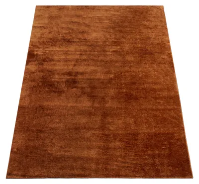 Produktbild von Waschbarer Teppich Wohnzimmer Kurzflor Einfarbiger Moderner Stil Weich Orange Grösse 160x220 cm