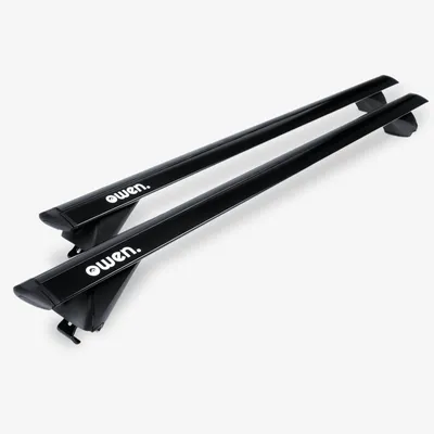 Obrázek produktu pro Střešní nosič Owen 5.0 Pro Black 120 cm - univerzální střešní nosič pro otevřené zábradlí | nosnost 90 kg | montáž za 2 minuty | certifikát a GS