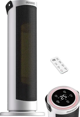 Produktbild von MONZANA® Keramik Heizlüfter 2000W 4 Betriebsmodi 15-35°C Energiesparend 70° Oszillation Timer Leise Fernbedienung Elektroheizung Heizstrahler weiss