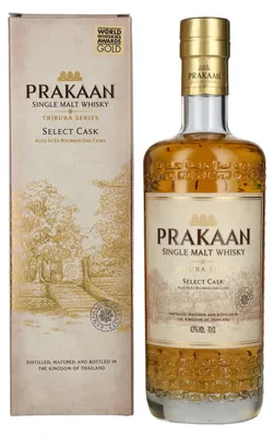 Produktbild von Prakaan TRIBURA SERIES Single Malt Whisky SELECT CASK 43% Vol. 0,7l in Geschenkbox