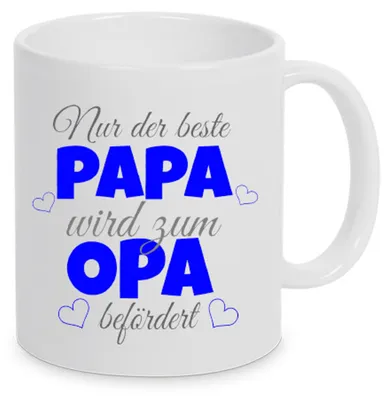 Produktbild von TassenKing™ - Nur der beste Papa wird zum Opa befördert - Kaffeetasse als Geschenkidee. Bester Papa wird zum Opa. Geschenk Papa Tasse. Bester Papa Kaffeetasse