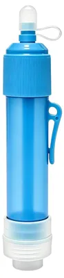 Produktbild von Zimilo Outdoor Wasserfilter Strohhalm, 0,01 μm Ultrafiltration, 4000L Lebensdauer, BPA frei, Silikonadapter für Flasche, Beutel & Wasserhahn, Blau