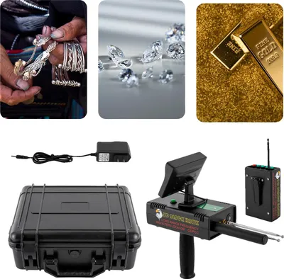Produktbild von Metallsuchgerät, 1200m Erkennungsbereich, 30m Erkennungstiefe, 2000mAh Lithiumbatterie, LED-Display, ABS-Material