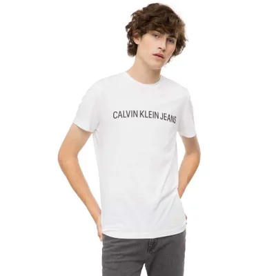 Image de T-shirt Calvin Klein Jeans pour homme, blanc, taille L