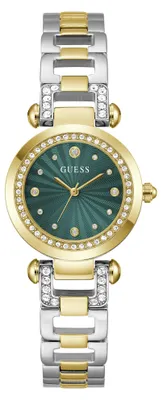 Produktbild von Guess Damen Armbanduhr Edelstahl Bicolor Grün GB GINGER GW0869L1