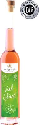 Produktbild von Viel Glück -  Weinbergpfirsich Likör, 0.1 l, 18 vol% : Viel Glück Pfirsich Geschenkflasche: Viel Glück