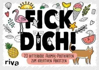 Obrázek produktu pro FICK DICH! - 20 bitterböse Ausmal-Postkarten zum kreativen Abkotzen