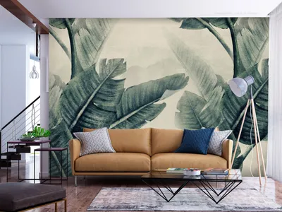 Produktbild von Vlies Fototapete tropische Blätter 350x256 cm Tapeten Wandtapete XXL Pflanze Jungle Natur wie gemalt b-C-0952-a-b
