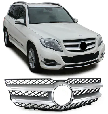 Zdjęcie produktu dla Grill sportowy, czarny, do samochodów Mercedes-Benz GLK X204, wersja przed liftingiem, lata produkcji 2008-2012