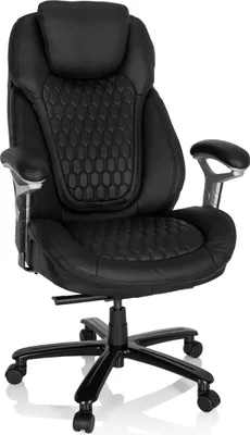 Produktbild von hjh OFFICE XXL Drehstuhl XXL PULLMANN I Bürostuhl gepolstert bis 150 kg belastbar mit Armlehnen (höhenverstellbar) Leder für Büro, Zuhause