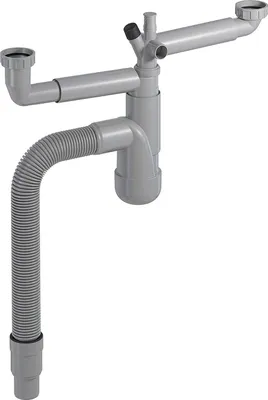 Produktbild von PREVEX Flexloc Siphon 1 1/2" mit 2 Anschlüssen für Küchenspülen/Becken Recyclet