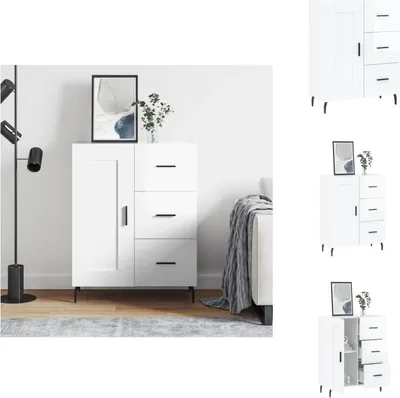 Productafbeelding van vidaXL Dressoir, hoogglanzwit, 69,5 x 34 x 90 cm, houtvezel - Dressoirs