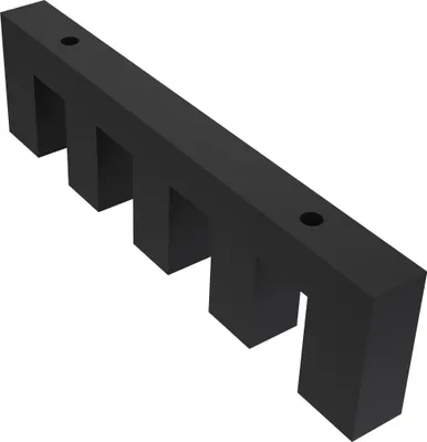 Produktbild von Interdeco Deckenträger mit Abstand 1 cm / Deckenhalterung für Gardinenstangen 14 x 35 mm, 4-läufig Schwarz, Typ Smartline