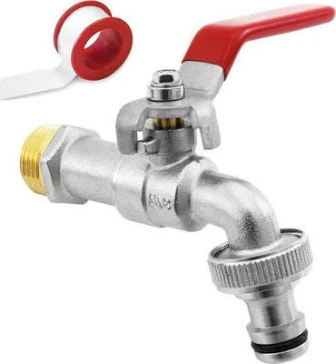 Produktbild von Famanu Außenwasserhahn Frostsicher Messing - Inklusive Schlauchanschluss und E-Book