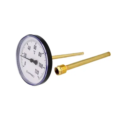 Immagine prodotto di Termometro bimetallico AFRISO Ø 100 mm 0 - 120°C con tubo di protezione MS 100 mm - 63696