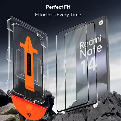 Produktbild von 2-Pack Xiaomi Redmi Note 14 4G Displayschutz & 2-Pack Linsenschutz - Gehärtetes Glas | [Automatische Installation] - Blasenfrei