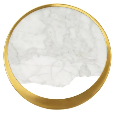 Obrázek produktu pro Nástěnné svítidlo z bílého mramoru a zlatého kovu, Ø 24 cm
