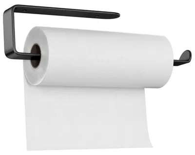 Wand-Küchenrollenhalter 295 mm, selbstklebend oder Bohren, schwarz