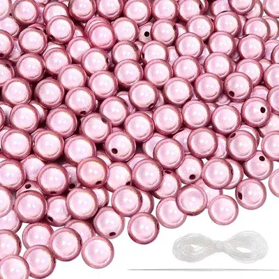 Image de Perles en acrylique de 8 mm - 400 pièces - Perles réfléchissantes - Pour la création de bijoux - Décorations - Accessoires de mode - Matériau durable