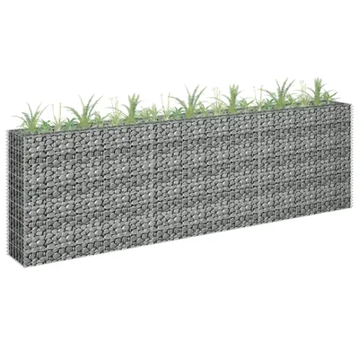 Immagine prodotto di vidaXL Letto rialzato in gabbioni Acciaio zincato 270 x 30 x 90 cm