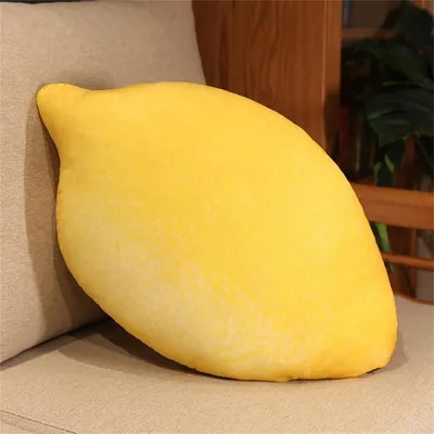 Image de Peluche en forme de citron, 45 cm, idéale pour jouer et pour les câlins
