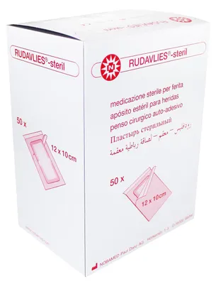 Produktbild von Noba Rudavlies, steriles Verbandpflaster, Wundverband, Pflaster, 12x10cm, 50 St