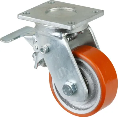 Produktbild von BS Rollen Schwerlastrolle RR120.C10.100 Lenkrolle mit Rad-/Totalfeststeller, Raddurchmesser 100 mm,