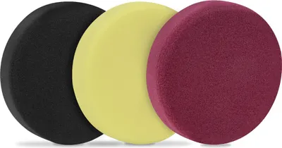 Produktbild von Vonroc Polierscheiben/Schaumstoff-Polierkissen für Poliermaschinen – Basis-Set – 125 mm – 3 Stück
