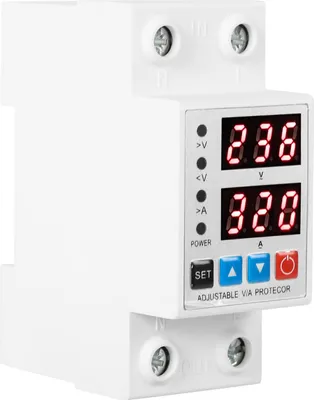 Produktbild von 2P Über- und Unterspannungsschutz mit Dual-Display, 63A, 230V AC, Einstellbarer Spannungswächter für Din-Schiene