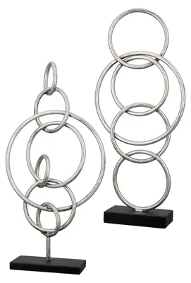 Produktbild von Gilde Skulptur, "Combine", Metall, silberfarben, L. 8.5 cm, B. 26 cm, H. 52 cm 74132 4063387741320 2 Stück (2-fach sortiert)