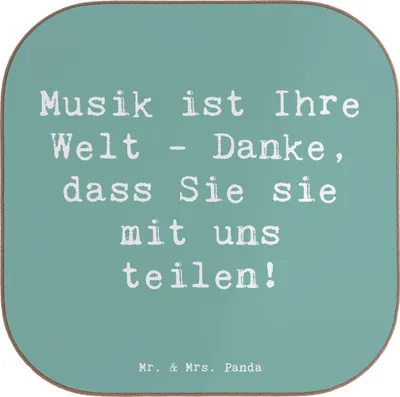 Produktbild von Mr. & Mrs. Panda Flaschenuntersetzer Spruch Musiklehrer Danke - Meeresbrise - Geschenk, Musiktheorie, gläseruntersetzer, Anerkennung, Coaster, Musik, bieruntersetzer