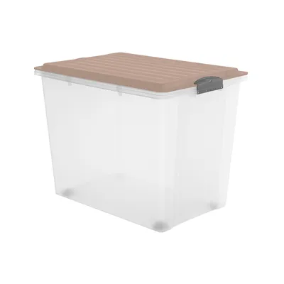 Productafbeelding van Rotho Compact, opbergbox, rechthoekig, 70 liter, grijs, transparant, polypropyleen (PP), 570 mm