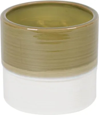 Produktbild von Rasteli Blumentopf-Dekotopf Grün-Weiß D 13,5 cm H 13 cm