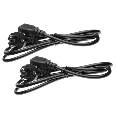Produktbild von vhbw 2x Netzkabel Schutzkontaktstecker für Kaltgeräte z.B. PC Monitor Computer Drucker - C13 Buchse, 1,2 m