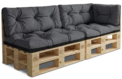 Produktbild von Palettenkissen Outdoor 5er Set Europaletten Palettensofa Palettenmöbel Graphit