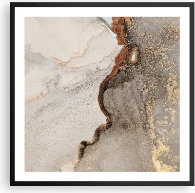 Produktbild von Gerahmtes Poster - Schwarzer Rahmen - Stein Sand Abstraktion - 60x60 cm - Wand Bild - Wanddeko - Wandbilder - Kunstposter - Wandposter - Bilderrahmen - Bilder - Kunstdruck - P2BAC60x60-4778