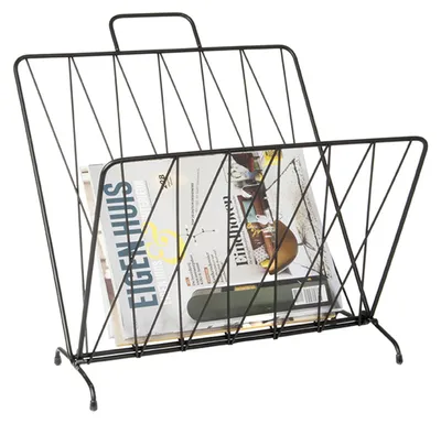 Produktbild von Present Time - Zeitschriftenständer Diamond Raster - Schwarz - 40x26,5x45cm