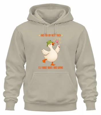 Obrázok produktu pre A pre môj ďalší trik zabudnem, o čom som hovoril. Mikina s kapucňou "And For My Next Trick I'll Forget What I Was Saying", farba: prírodná, veľkosť: XL