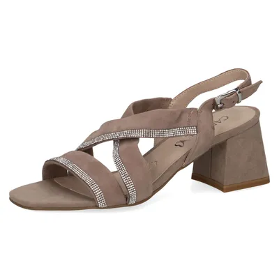 Produktbild von CAPRICE Damen Sandalen mit Absatz mit Strasssteinen mit Riemchen, Braun (Mud Com